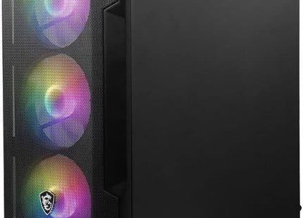 Interior del Case MSI MAG Forge M100A con compartimientos para tarjeta madre micro ATX