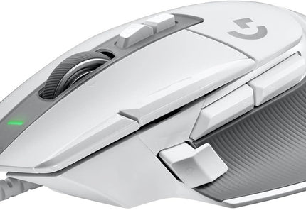 Mouse Logitech G502 X vista lateral derecha mostrando botones programables y diseño ergonómico