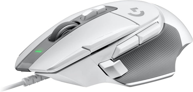 Mouse Logitech G502 X vista lateral derecha mostrando botones programables y diseño ergonómico