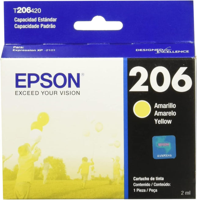 Cartucho de tinta Epson 206 Amarillo T206420 original en empaque sellado