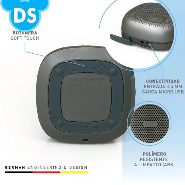 Parlante Thonet & Vander DUETT TWS Bluetooth | 10W RMS | True Wireless Stereo | Resistente al Agua IPX4