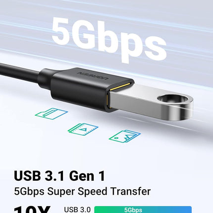 Cable UGREEN US154 | USB-C a USB-A 3.0 | 5 Gbps | Carga Rápida | 15cm | Negro