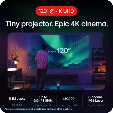 PROYECTOR LG CINE BEAM Q 4K UHD LASER INTELIGENTE PORTABLE GRIS HU710PB