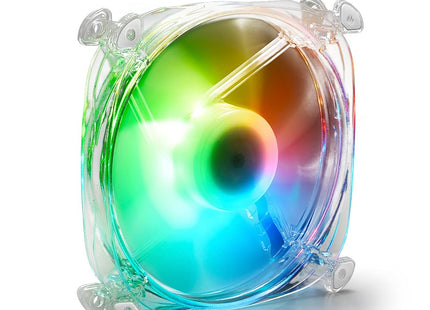 Abanico Sharkoon RGB Fan Disc PWM | 120mm | Iluminación RGB Direccionable | Conector PWM 4 pines | Ultra Silencioso