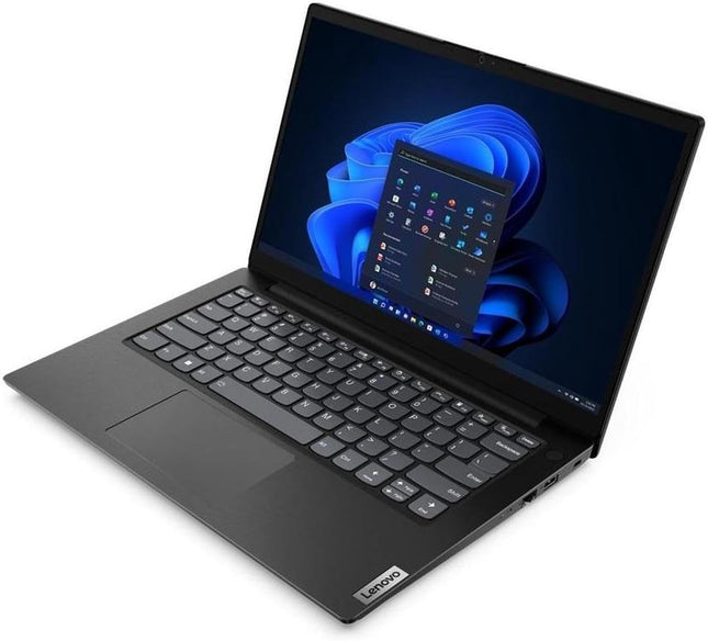Lenovo V14 G4 IRU cerrada vista superior mostrando logo Lenovo y diseño elegante