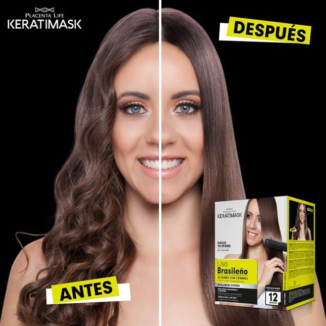 Keratimask Alisado Brasileño Sin Formol Kit Placent Life | Para alisar y nutrir profundamente tu cabello sin maltratarlo