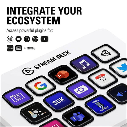 Teclado para Streaming Elgato Stream Deck MK2 | 15 Botones LCD | Personalizable | USB | Color Blanco