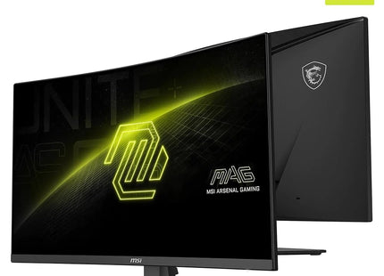 Monitor MSI MAG 321CQF vista posterior con conectores y sistema de ventilación
