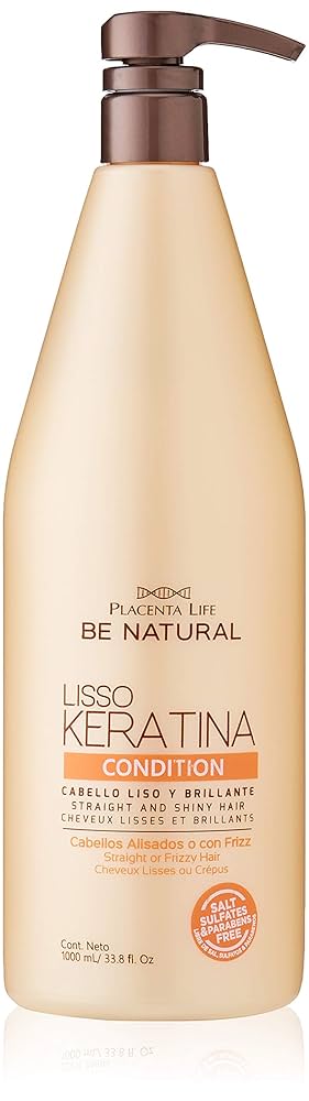 Acondicionador Alisante Placent Life Liso Keratina | 1000ml | Controla el frizz | suaviza y alinea el cabello rebelde