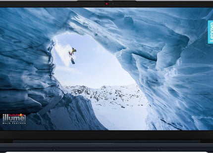 Laptop Lenovo IdeaPad 1 82VG00WXUS color Abyss Blue vista frontal con pantalla encendida