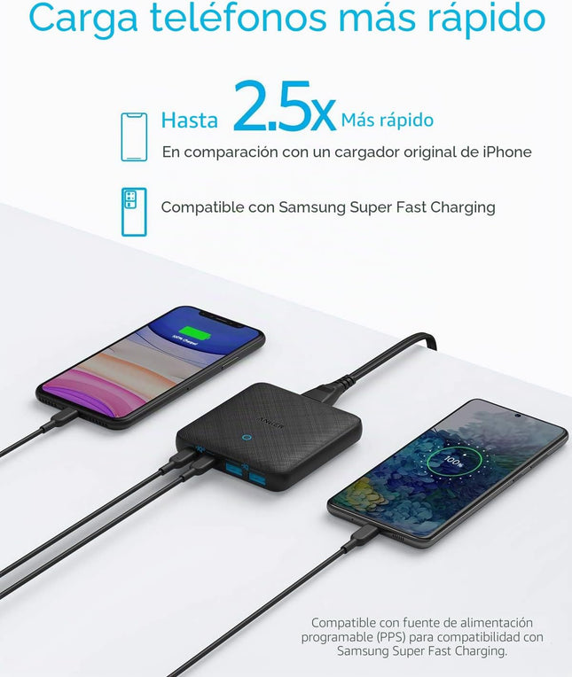 Anker Cargador Atom III Slim 65W 4 Puertos Negro, A2046