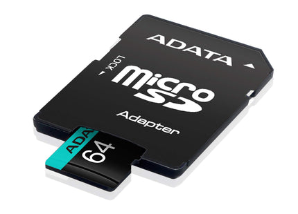 Memoria MicroSDXC ADATA Premier Pro | 64GB | Clase 10 | UHS-I U3 | V30 | A2 | 100/80 MB/s | Con Adaptador SD