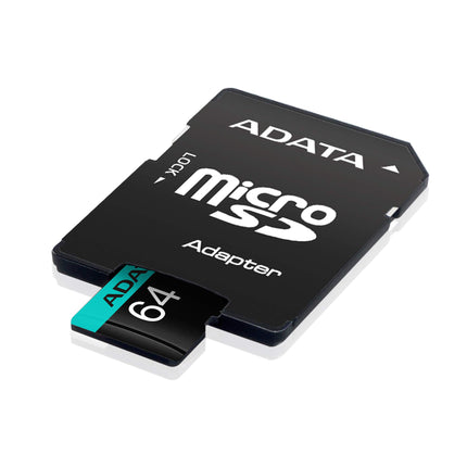 Memoria MicroSDXC ADATA Premier Pro | 64GB | Clase 10 | UHS-I U3 | V30 | A2 | 100/80 MB/s | Con Adaptador SD