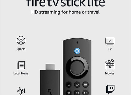 Fire TV Stick Lite Amazon | Streaming HD | Control por Voz Alexa | Wi-Fi | Negro