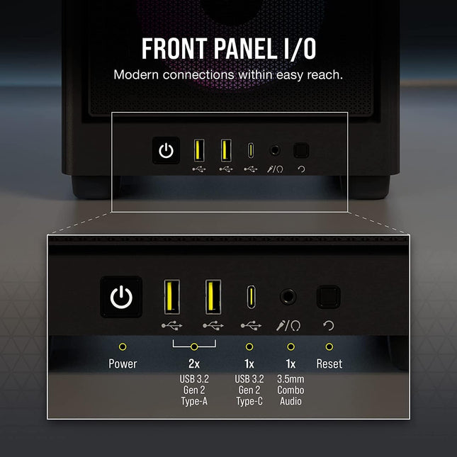 Case Gaming Corsair 2000D Airflow | Mini-ITX | Panel Malla | Alta Ventilación | Black
