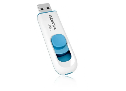 Memoria USB ADATA AC008-32G-RWE | 32GB | USB 2.0 | White+Blue | Tapa Retráctil