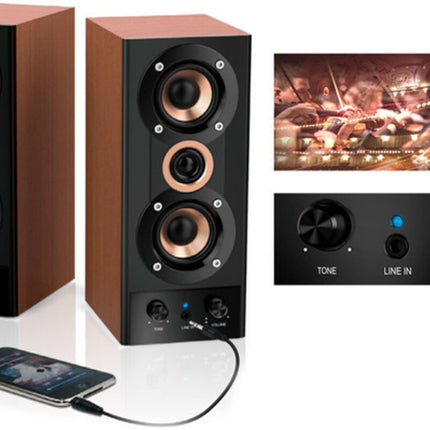 Parlantes Genius SP-HF800BT | 20W RMS | Bluetooth 5.3 | USB Playback | Madera