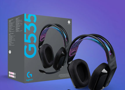Headset G535 LIGHTSPEED vista superior destacando diadema ajustable liviana