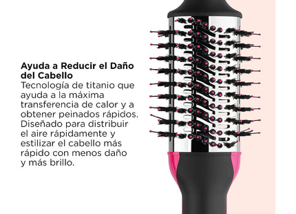 Cepillo Secador Revlon One Step Volumizer Titanium Rosado | Para dar volumen y brillo con tecnología de titanio