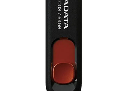 Memoria USB ADATA AC008-64G-RKD | 64GB | USB 2.0 | Negro y rojo