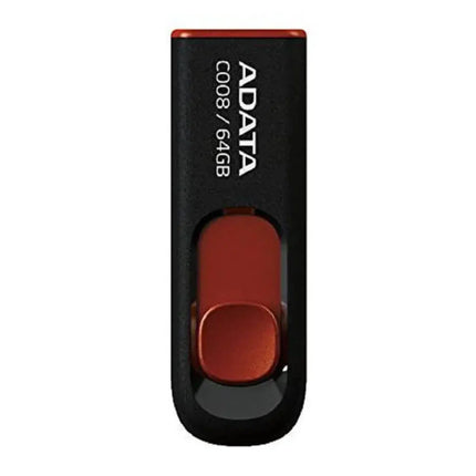 Memoria USB ADATA AC008-64G-RKD | 64GB | USB 2.0 | Negro y rojo