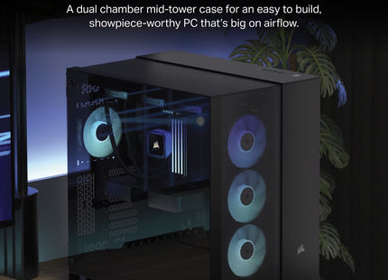 Case Gaming Corsair 6500D Airflow | Media Torre | Doble Cámara | Vidrio Templado | ATX | Black