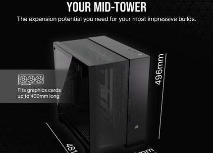 Case Gaming Corsair 6500D Airflow | Media Torre | Doble Cámara | Vidrio Templado | ATX | Black