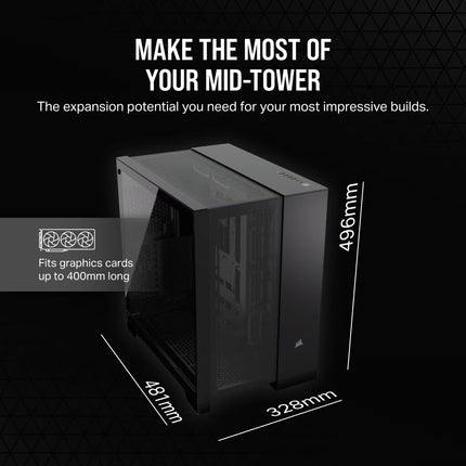 Case Gaming Corsair 6500D Airflow | Media Torre | Doble Cámara | Vidrio Templado | ATX | Black