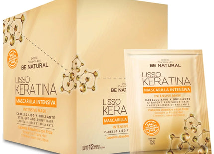 Mascarilla Liso con Keratina Sachet 35g Placent Life | Para alisar y controlar el frizz del cabello rebelde