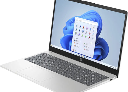 Vista lateral izquierda Laptop HP mostrando puertos USB y conectividad