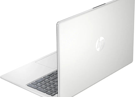 Vista trasera Laptop HP 15.6 con logo HP y acabado sostenible