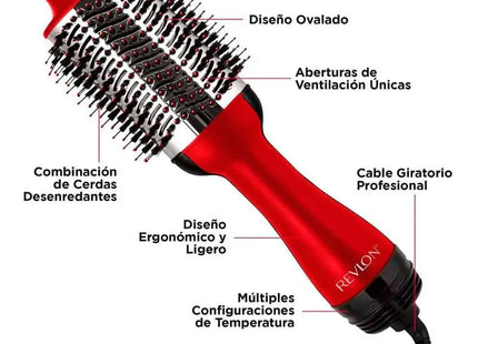 Cepillo Secador Revlon One-Step Volumizer Titanium Rojo | Para dar volumen y brillo con tecnología avanzada