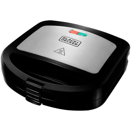 Sandwichera Panini Xpress Black+Decker PAN24535 | 700 W | Placas Profundas Antiadherentes | Acero Inoxidable