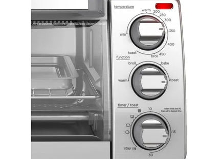 Horno Tostador Black+Decker TO1745SSG‑LA | 30 L / 4 Rebanadas | 1150 W | Convección Natural | 4 Funciones | Acero Inoxidable