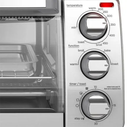 Horno Tostador Black+Decker TO1745SSG‑LA | 30 L / 4 Rebanadas | 1150 W | Convección Natural | 4 Funciones | Acero Inoxidable
