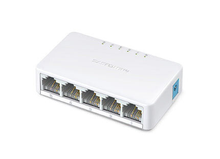 Switch Mercusys MS105 | 5 Puertos | 10/100Mbps | Plug and Play | Compacto | Blanco