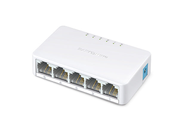 Switch Mercusys MS105 | 5 Puertos | 10/100Mbps | Plug and Play | Compacto | Blanco