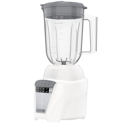 Licuadora Black+Decker BL0877‑1WDLA Ice Crush | 700 W | 8 Velocidades + Pulso | Jarra Plástico 1.65 L | Acero Inoxidable | Blanca
