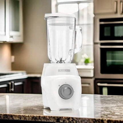 Licuadora Black+Decker Ice Crush BL0876‑0WDLA | 700 W | 2 Velocidades + Pulso | Jarra Vidrio 1.25 L | Acero Inoxidable | Blanca