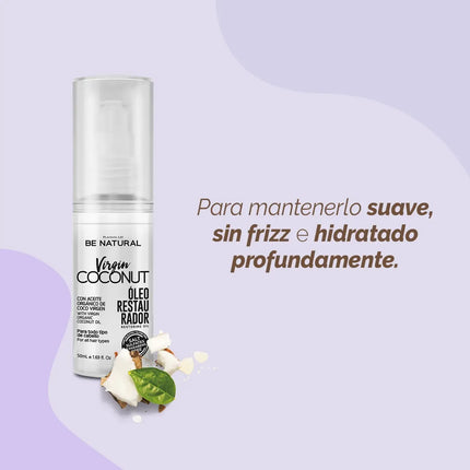 Aceite Reparador Coconut 50 ml | Placenta Life | Nutre intensamente, sella puntas y reduce el encrespado