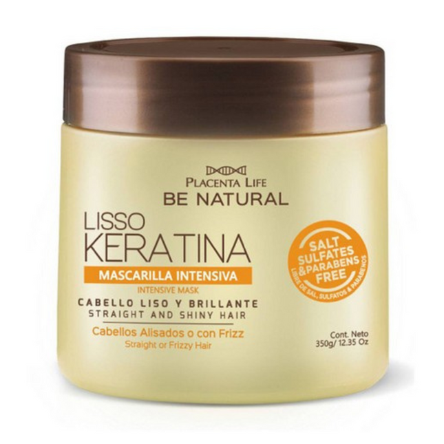 Mascarilla Liso Keratina 350 ml | Placenta Life | Alisa, repara y controla el frizz con keratina hidrolizada
