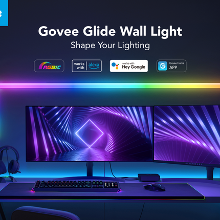 Lámpara de Pared Govee Glide Wall Light 8+4 H6062 | RGBIC | Control por App y Voz