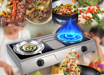 Winning Star cocina de gas 2 quemadores gris, ST-9654