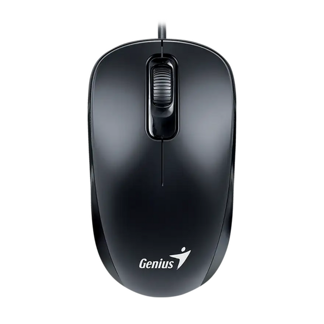 Mouse Genius DX-110 negro con cable USB-C vista frontal