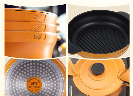 Set de Ollas Winning Star ST-5216, Aluminio, 4 Piezas