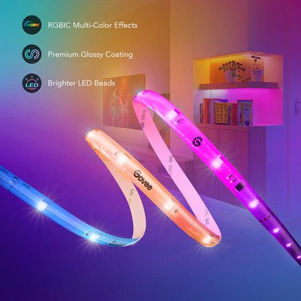 Cable de Luces Govee LED RGBIC WiFi + Bluetooth con Cobertor de Protección 5M H619A1D1-OF-LA | Iluminación Dinámica | Control por App y Voz