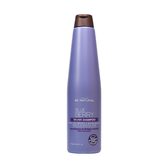 Shampoo Blue Berry Silver Placent Life | 350ml | Matizante para cabellos rubios o con canas | Neutraliza tonos amarillentos