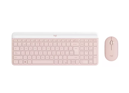Combo teclado y mouse Logitech MK470 Slim Rose vista frontal completa