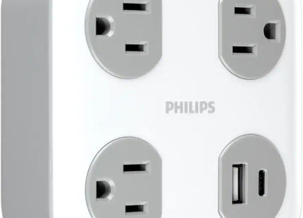 Philips Protector de Picos SPP3743GR-37 1350J 3 Tomas Blanco