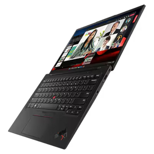 Vista lateral izquierda de laptop Lenovo X1 Carbon con puertos USB y conectores